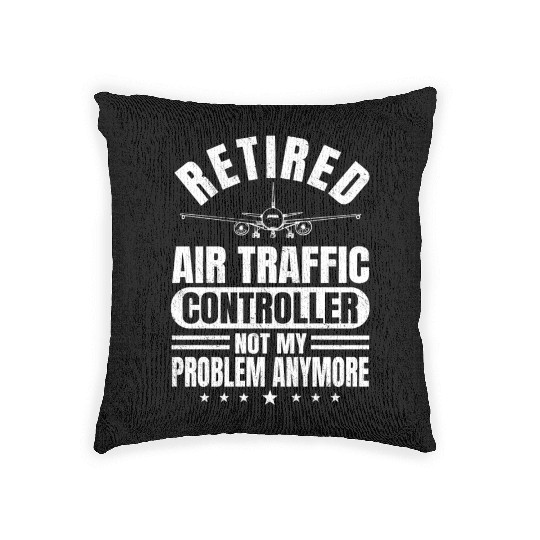 Funny Happier Retired Air Traffic Controller Men Woven Pillows