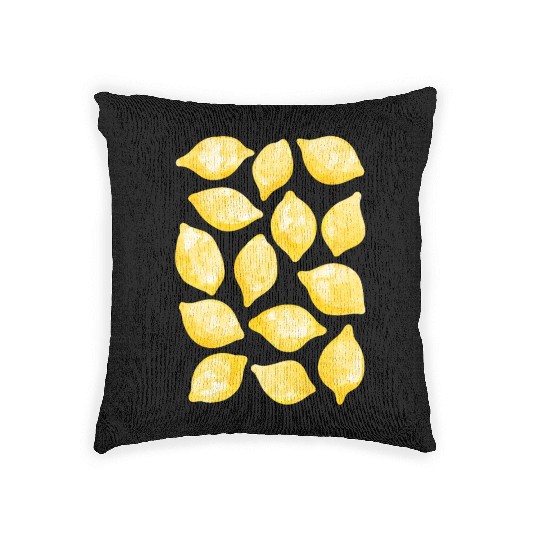 Lemon Watercolor Woven Pillows