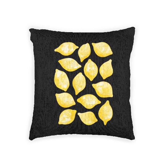 Lemon Watercolor Woven Pillows