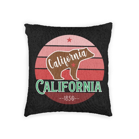 California Bear Flag Woven Pillows