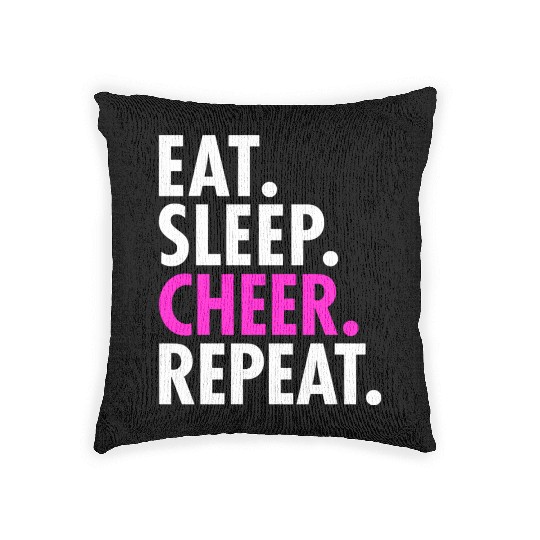 Eat Sleep Cheer Repeat Cheerleading Girls Women Cu Woven Pillows