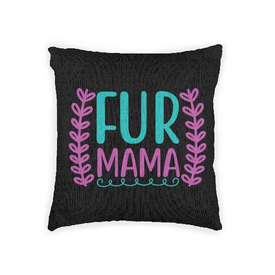 fur mama 01 Woven Pillows
