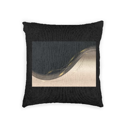Luxury Elegant Black Gold Wave Woven Pillows