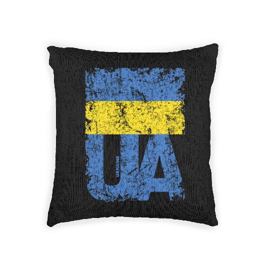 I stand with Ukraine. Support Ukraine. Stop War Woven Pillows