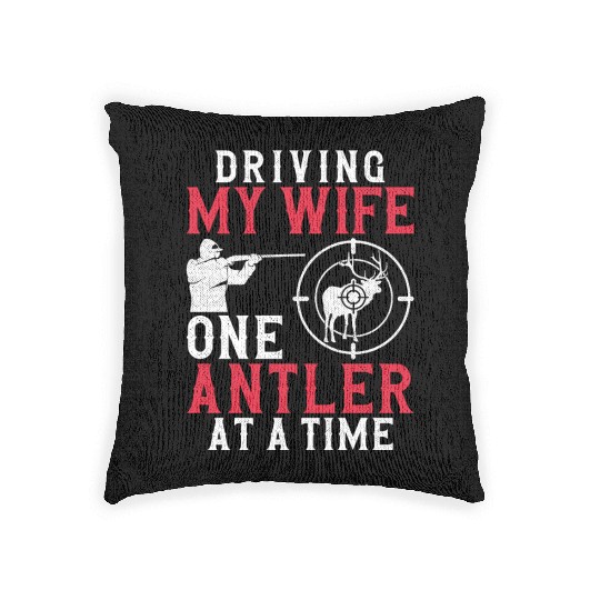 Buck Deer Hunting Hunter Wife Woven Pillows