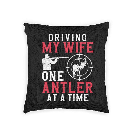 Buck Deer Hunting Hunter Wife Woven Pillows