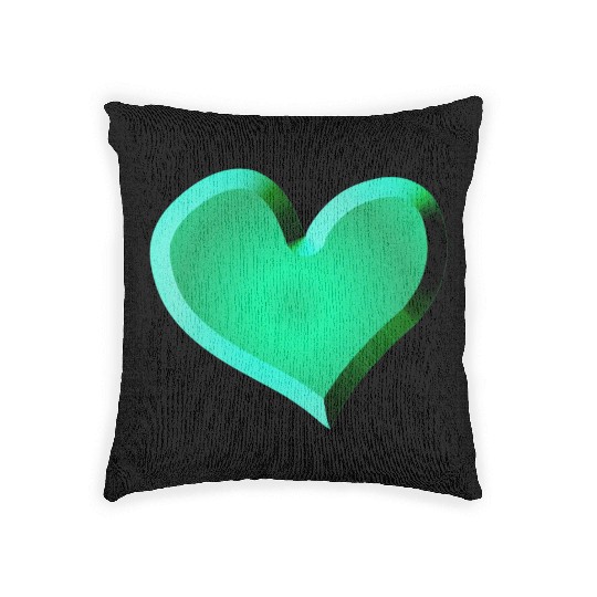 green heart icon glitter green Woven Pillows