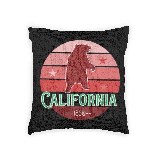 California Bear Flag Woven Pillows