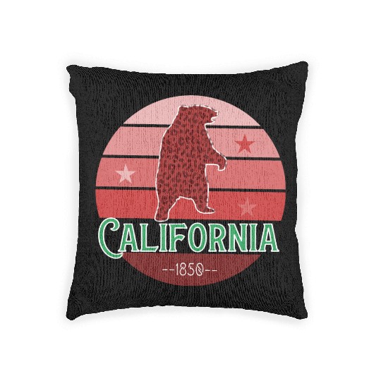 California Bear Flag Woven Pillows