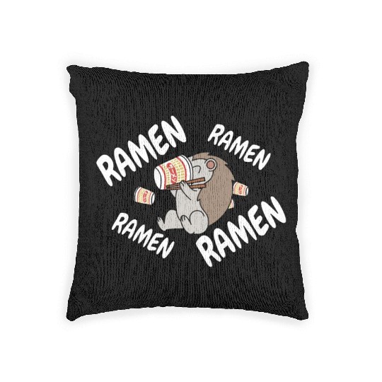 Hedgehog Instant Ramen Noodles Woven Pillows