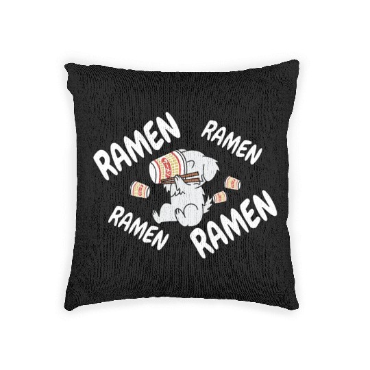 Great Pyrenees Instant Ramen Noodles Woven Pillows