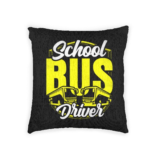 School Bus Driver Operator Busman Job Buses Woven Pillows
