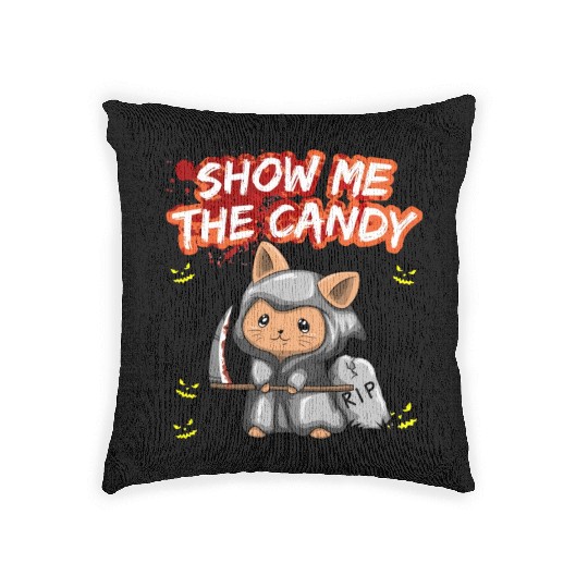 Show Me The Candy Halloween Costume Trick Or Treat Woven Pillows