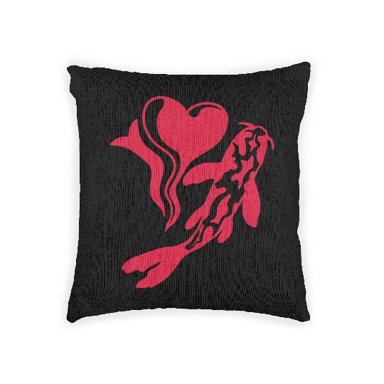 koi fish I Love Woven Pillows