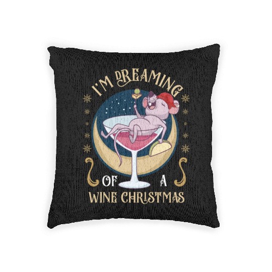 Chistmas Season I'm Dreaming of Wine Christmas Woven Pillows