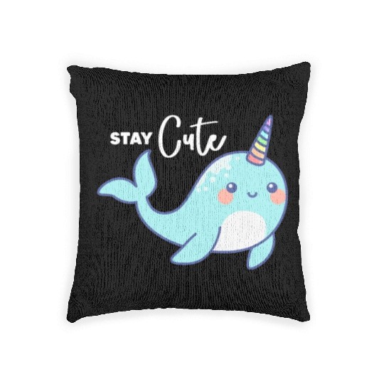 Stay Cute, Narwhal Woven Pillows