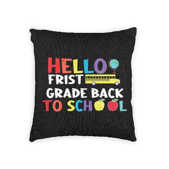hello frist grade back to school Woven Pillows