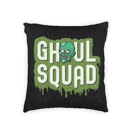 Ghoul Squad Creepy Scary Zombie Cute Halloween Woven Pillows