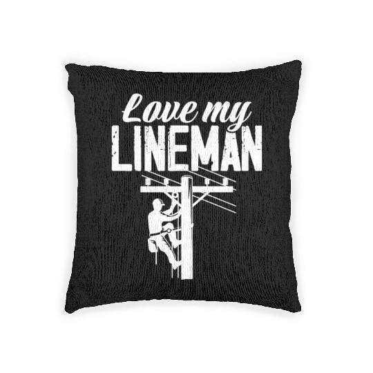 Love My Lineman Woven Pillows