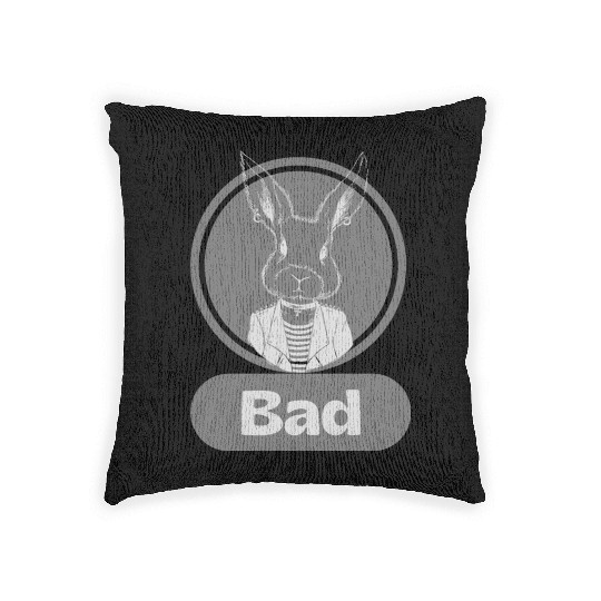 Punk rock bunny Woven Pillows
