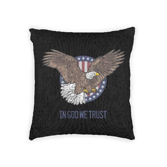 In God We Trust - Bald Eagle - Patriotic Woven Pillows