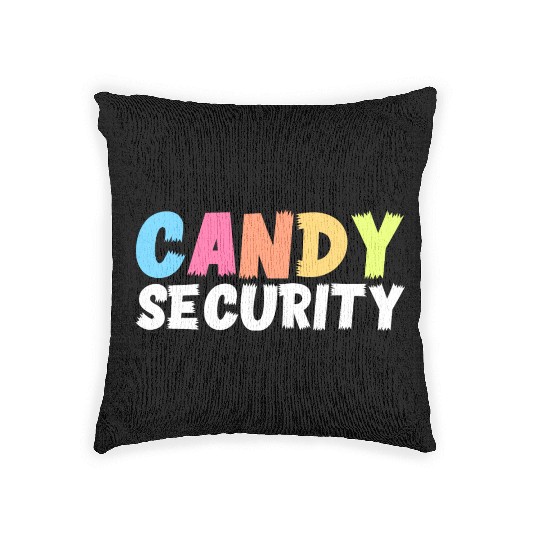 Candy Security Funny Halloween Costume For Parents Woven Pillows