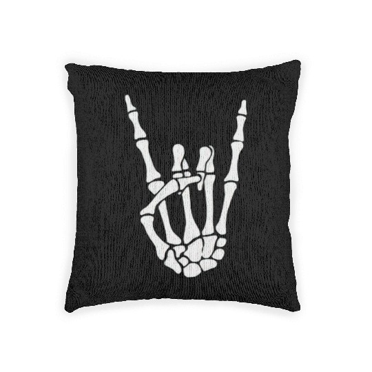 Happy Halloween Skeleton Hand FunnyTrick or treat Woven Pillows