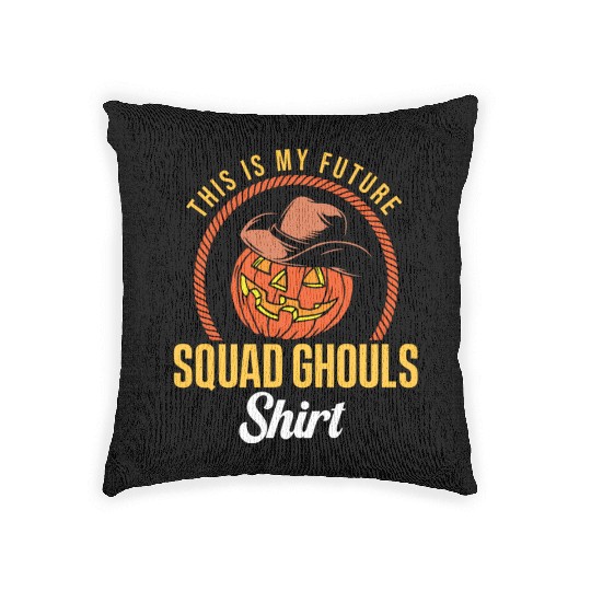 Cowboy Halloween Future Squad Ghouls Skeleton Woven Pillows