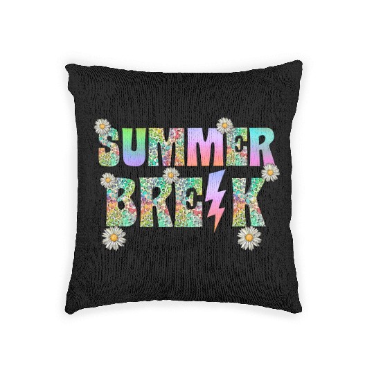 Summer Break Teacher Life Woven Pillows