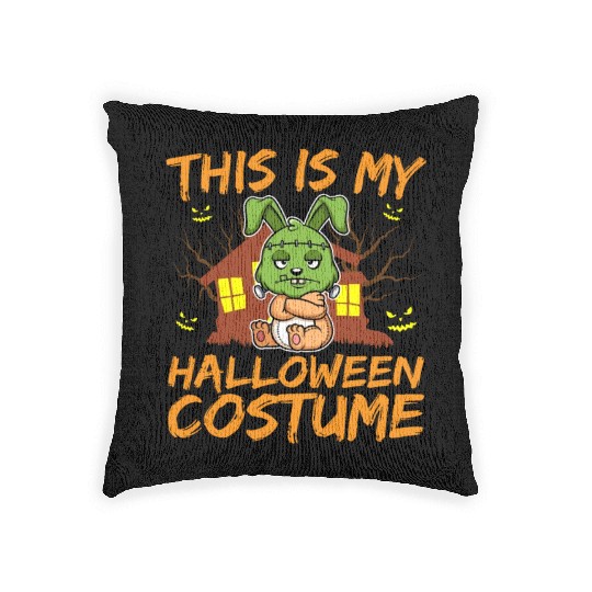 Scary Creepy Animal This Is My Halloween Costume Woven Pillows