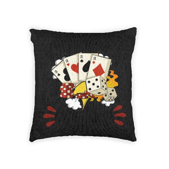 Poker Casino Poker Player Gambling Roulette Gift Woven Pillows