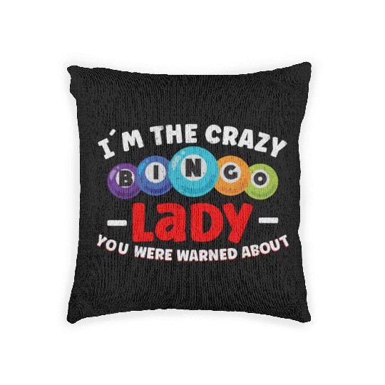 Bingo Card Game Grandma Bingo Player Bingo Cards Woven Pillows