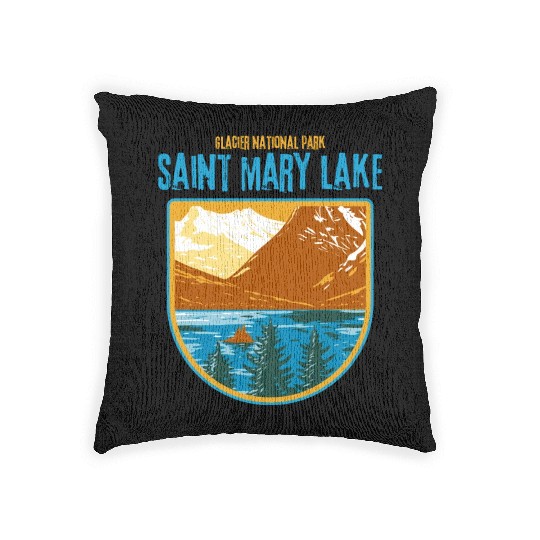 Saint Mary Lake Glacier National Park Woven Pillows