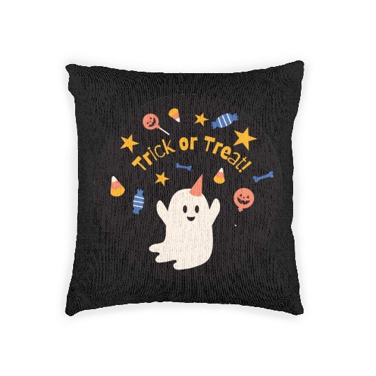 Cute Halloween ghost Woven Pillows