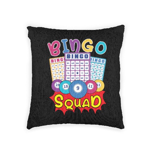 Bingo Card Game Grandma Bingo Player Bingo Cards Woven Pillows