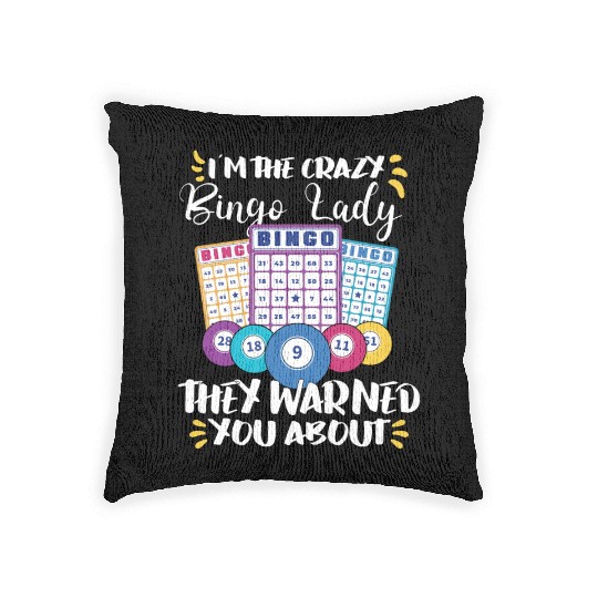 Bingo Card Game Grandma Bingo Player Bingo Cards Woven Pillows