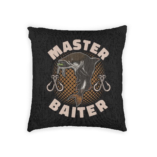 Master Baiter - Wels Catfish Hunter Woven Pillows