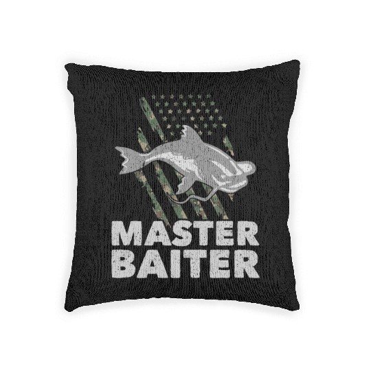 Master Baiter - Wels Catfish Hunter Woven Pillows