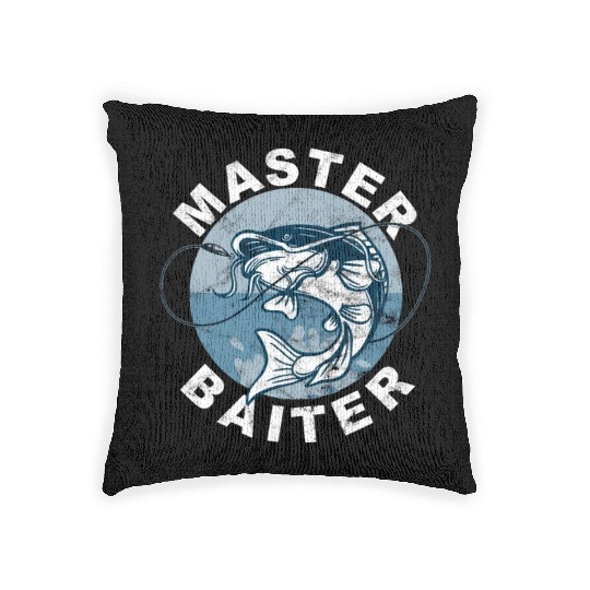 Master Baiter - Wels Catfish Hunter Woven Pillows