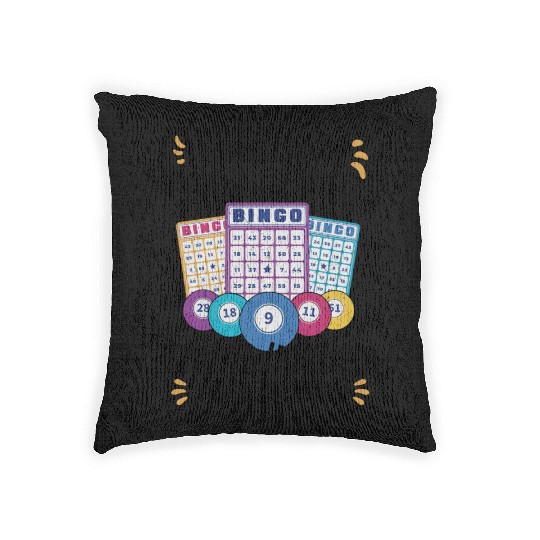 Bingo Card Game Grandma Bingo Player Bingo Cards Woven Pillows