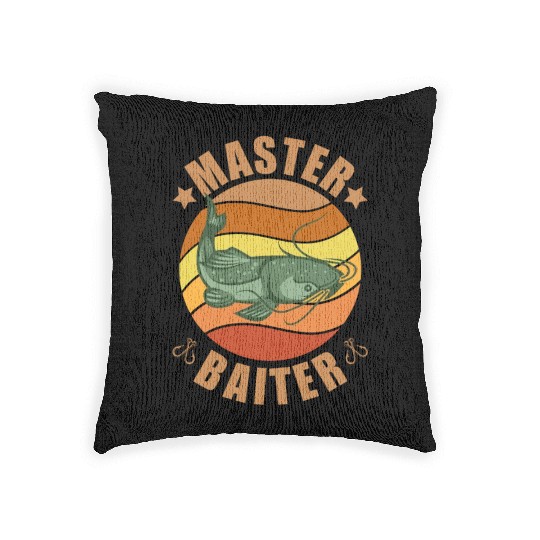 Master Baiter - Wels Catfish Hunter Woven Pillows