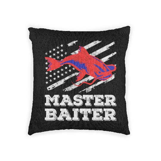 Master Baiter - Wels Catfish Hunter Woven Pillows
