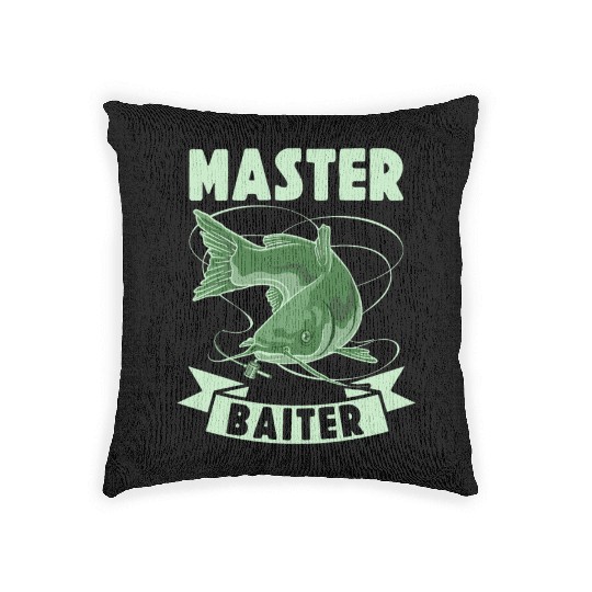 Master Baiter - Wels Catfish Hunter Woven Pillows