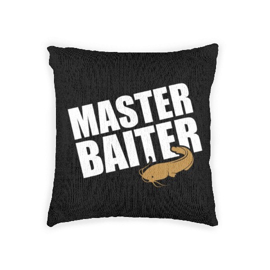 Master Baiter - Wels Catfish Hunter Woven Pillows
