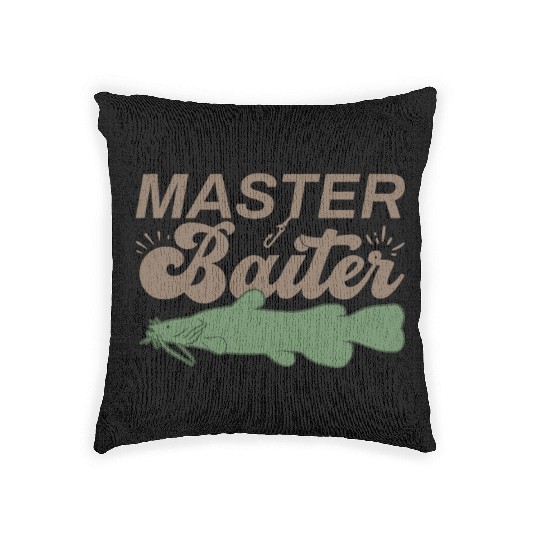 Master Baiter - Wels Catfish Hunter Woven Pillows