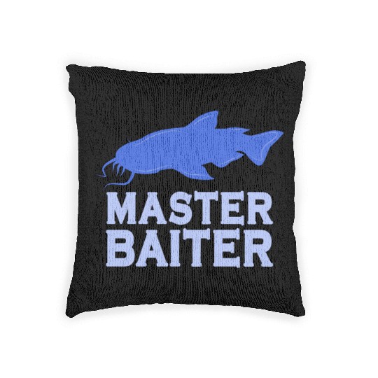 Master Baiter - Wels Catfish Hunter Woven Pillows