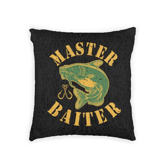 Master Baiter - Wels Catfish Hunter Woven Pillows