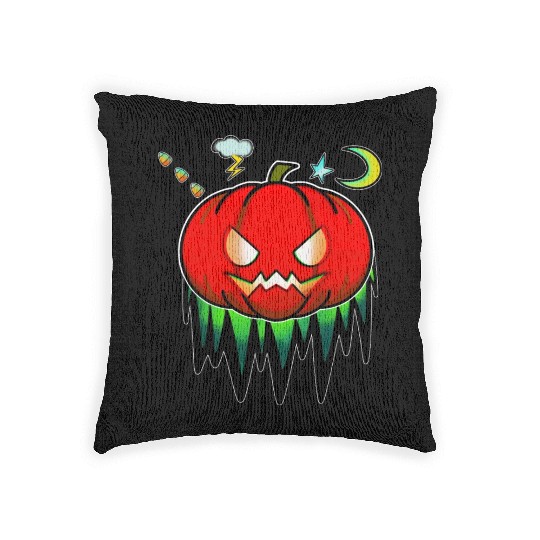 Halloween Jack O Lantern Pumpkin Candy Costume Woven Pillows