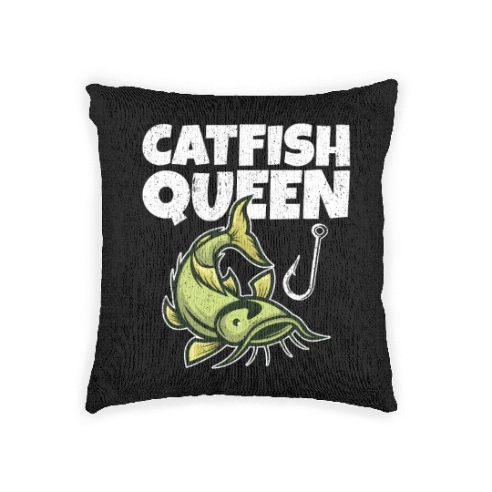Wels Catfish Design For A Catfish Queen Woven Pillows