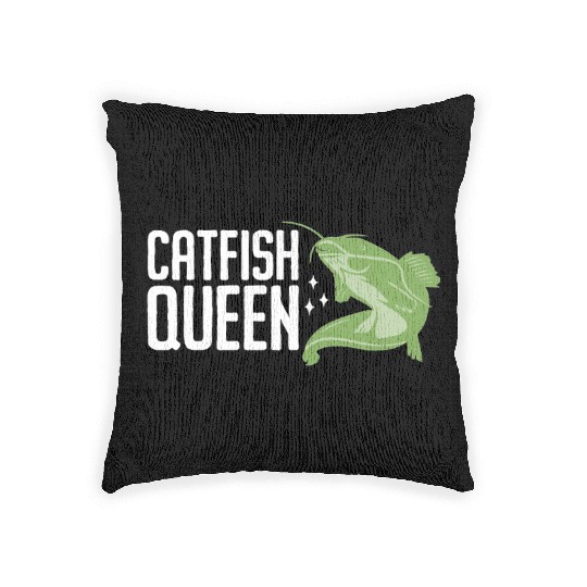 Wels Catfish Design For A Catfish Queen Woven Pillows